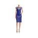 Tadashi Shoji Womens Sequins Knee-Length Cocktail Dress