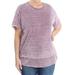 FREE PEOPLE Womens Purple Layered Short Sleeve Top Size: S