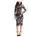 RACHEL ROY Womens Black Floral Long Sleeve Turtle Neck Midi Body Con Party Dress Size XL