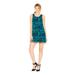 KENSIE $99 Womens New 3169 Teal Jewel Neck Sleeveless Mini Hi-Lo Dress M B+B