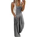 Lovaru Women Solid Denim Jumpsuit Long Rompers Overalls