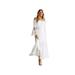 SUPERHOMUSE Womens Long Maxi Dress Female Summer Dress Solid White Beach Sundress Strapless Long Sleeve Loose Sexy Off Shoulder Lace Boho Cotton Dress