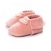 Baby Boy Girl Suede Leather Shoes Non-slip Soft Sole Casual Shoes Toddler PU Boots (Pink)