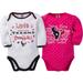 NFL Houston Texans Baby Girls Long Sleeve Bodysuit Set, 2-Pack