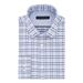 TOMMY HILFIGER Mens Navy Check Collared Classic Fit Stretch Dress Shirt 16- 32/33