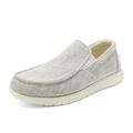 Bruno Marc Men's Comfort Canvas Slip on Casual Loafer Shoes Moccasin Walking Shoes SUNVENT-01 WHITE Size 7.5