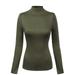 Made by Olivia Women's Mock Neck Long Sleeve Turtleneck Slim Fit Sweater Top