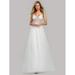 Ever-Pretty Womens Empire Waist Illusion Back Long Formal Evening Wedding Gowns for Women 07834 US6