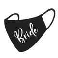 Andaz Press Wedding Face Mask, Bold Bride Design, Black Cloth Face Masks with 1 Replaceable PM 2.5 Protection Filter