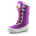 DailyShoes Winter & Snow Boots Women's Comfort Round Toe Snow Boot Winter Warm Ankle Short Quilt Lace Up Shoes Fall Thick Bottom High Eskimo Fur Boots Purple,Nylon,6.5, Shoelace Style Orange