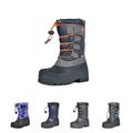 Dream Pairs Kids Boys & Girls Knee High Waterproof Insulation Non-Slip Outdoor Winter Snow Boots Knorth Navy/Grey/Orange Size 6