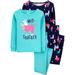 Carter's Girl's 4-Piece Snug Fit Cotton PJ Set, Mid-night Sancker, 8