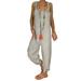 Women's Jumpsuits Casual Long Rompers Wide Leg Baggy Bibs Overalls Harem Pants Plus Cotton Linen Jumpsuits Ladies Summer Bandage Jumpsuit S-5XL