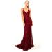 Mojoyce Sling Long Women Lace Dress Bodycon V Neck Backless Red Gown (XL)