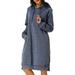 UKAP Long Sleeve Hooded Pockets Tunic Dress For Ladies Pullover Hoodie Dress Tunic Sweatshirt Womens Long Sleeve Solid Color Tops Dress