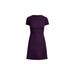 RALPH LAUREN Womens Purple Zippered Solid Short Sleeve Jewel Neck Knee Length Fit + Flare Wear To Work Dress Size 0P