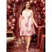 Women's Plus Size Contrast Lace Floral Print Satin Night Dress