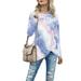 Avamo Womens Kink Long Sleeve Tops Holiday Blouse Party Ladies Casual Shirt Crew Neck Tie Dye Print Loose Tunic Tee Ladies Gradient Tie Dye Baggy Tops Pullover Casual Sweatshirt T-Shirt