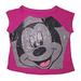 [P] Disney Junior Girls' Mickey Mouse Big Face with Sequence Detail - Shocking Pink (XL)