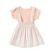 Wonder Nation Baby & Toddler Girls Short Sleeve T-Shirt & Pinafore Dress, 2-Piece Outfit Set, Sizes 12M-5T