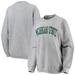 Women's Pressbox Gray Michigan State Spartans Comfy Cord Vintage Wash Basic Arch Pullover Sweatshirt