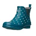 Jileon Ankle Height Wellies for Women - Wide Foot EEE Fit - Ideal for Wide Calves and Feet - Teal Spot 7