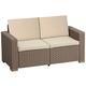 SAPPHIRE Keter Garden Furniture 2 3 4 Seater Rattan Patio Set Allibert Lounger Set Sofa Chairs Replacement Cushion Pads(ONLY CUSHION) (4 PC Sand 2 Seater) With 100% Foam Filling