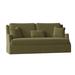 Fairfield Chair Savannah 87.5" Chenille Round Arm Sofa w/ Reversible Cushions Polyester/Other Performance Fabrics in Green | Wayfair