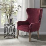 Accent Chair - Lark Manor™ Lorri Button Tufted Nailhead Accent Chair Polyester in Blue | 41.75 H x 27 W x 32 D in | Wayfair DRBC5848 32757503