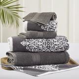 Alcott Hill® Madely 6 Piece Towel Set Terry Cloth/100% Cotton in Gray/Black | 27 W in | Wayfair 2CED947A5B2046A2A1DF4F353278544B