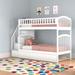 Viv + Rae™ Jaxson Solid Wood Staircase Bunk Bed w/ Roll Out Trundle Wood in Gray | 68.5 H x 56.62 W x 97.5 D in | Wayfair