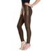 Plus Size Women's Faux-Leather Legging by Roaman's in Chocolate (Size 3X) Vegan Leather Stretch Pants