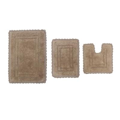Casual Elegence 3 Piece Bath Rug Collection by Home Weavers Inc in Linen