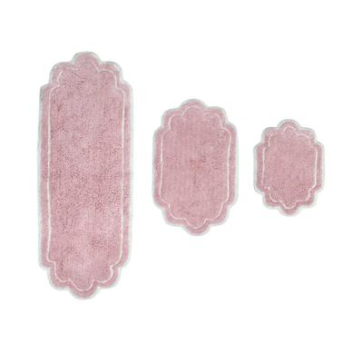 Allure 3pc Bath Rug Collection by Home Weavers Inc in Pink