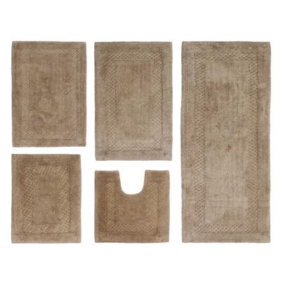 Classy Bathmat 5 Piece Bath Rug Collection by Home Weavers Inc in Linen