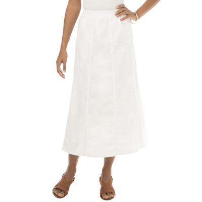 Plus Size Women's Stretch Denim Jegging Skirt by Jessica London in White (Size 30) Flared Stretch Denim w/ Vertical Seams