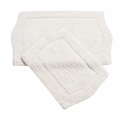 Waterford 2 Piece Set Bath Rug Collection by Home Weavers Inc in White