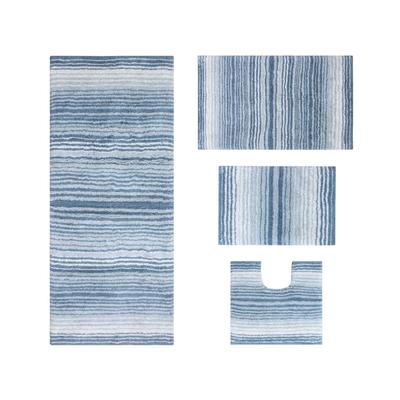 Gradiation 4-Pc. Set Bath Rug Collection by Home Weavers Inc in Blue