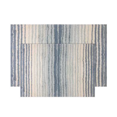Gradiation 2 Piece Set Bath Rug Collection by Home Weavers Inc in Blue