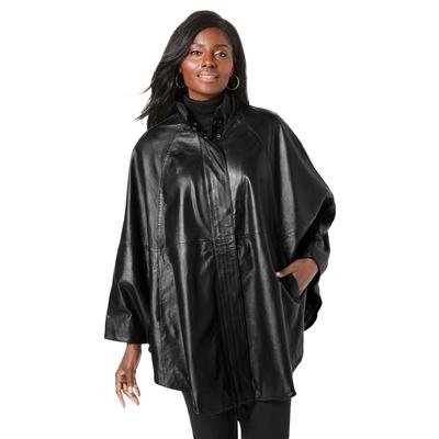 Plus Size Women's Leather Poncho by Jessica London...