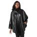 Plus Size Women's Leather Poncho by Jessica London in Black (Size 22/24) Cape Coat