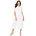 Plus Size Women's Eyelet Shirt Dress by Jessica London in White (Size 28 W)