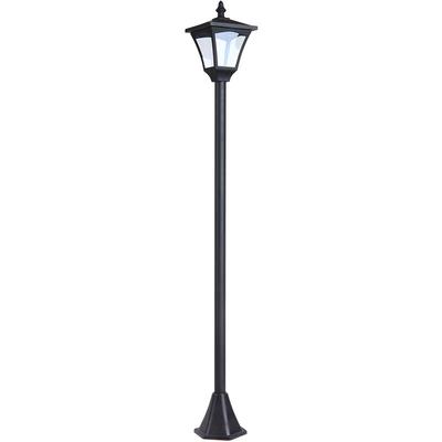 Outsunny Solar Laterne Gartenlaterne Wegleuchte mit LED 10 Lumen Schwarz 15 x 15 x 120cm - Schwarz