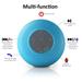 Mini Waterproof Bluetooth Speaker Box 3.0 Bluetooth Speaker Handsfree Portable Speakerphone Built-in Mic Control Buttons Dedicated Suction Cup for Shower and Outdoor Blue