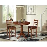 36" Round Pedestal Counter Height Table with 2 Stools - 3 Piece Set