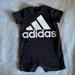 Adidas One Pieces | Adidas Onesie Cotton Short Romper | Color: Black/White | Size: 9mb