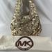 Michael Kors Bags | Michael Kors Leather Cotton Shoulder Bag | Color: Cream/Gold | Size: Approx. 13'' W X 8'' H X 7'' D
