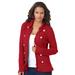 Plus Size Women's Military Cardigan by Roaman's in Classic Red (Size M) Sweater