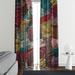 Folk N Funky Brush Strokes Window Abstract Semi-Sheer Curtain Panels Polyester | 82 H in | Wayfair WC418-2082