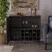 Wrought Studio™ Turnbridge Mid Century Wine & Bar Cabinet Wood/Metal in Gray/Brown | 35.5 H x 14 D in | Wayfair DF8B42D72B8E41B69F8C42E7EC4F1F85